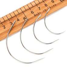 Juego de 4/8 piezas de agujas curvas de coser para artesanía en, accesorios de costura tipo C para herramientas de reparación de calzado