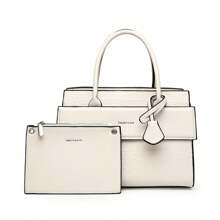 Retro Ladies' Shoulder Handbag Messenger Bag Texture Large Capacity Mother And Child Bag - 白色 - 查看 2