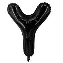 16 英寸黑色字母和数字气球铝箔氦气黑色字母派对气球聚酯薄膜气球字母和数字气球铝箔适用于生日婚礼周年派对装饰 - 黑色 - 查看 31
