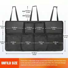 1 pièce Organisateur de coffre de voiture, Organisateur de siège arrière suspendu de voiture avec 8 grands sacs de rangement. Organisateur de coffre pour gain d'espace dans les SUV et les camions