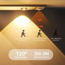 3 Colors Dimmable Led Light USB Rechargeable Motion Sensor Lamp Light For Kitchen And Living Room - trắng - Xem 4
