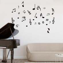 1 Set Of Music Symbol Home Decor Self-Adhesive Transparent Wall Stickers - Black - View 10