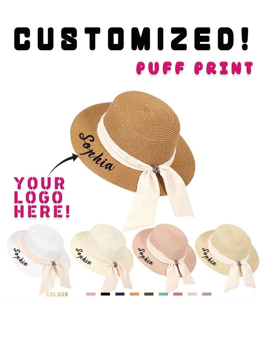 [Aangepast] Zomerhoed Opvouwbare Oprolbare Floppy Strandhoeden Voor Vrouwen Zon Vrouwen Strohoed Brede Rand UPF 50