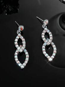 Fashion Glamorous CZ Crystal Earrings Stud Wedding Party Graduation Jewelry 1 Pair
