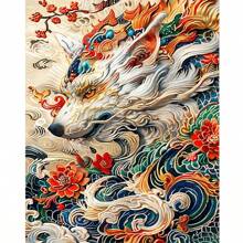 1 套时尚钻石画，带龙图案，圆形钻石，无框 - 彩色 - 查看 9