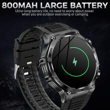 EIGIIS Reloj inteligente para hombres con batería grande de 800mAh, linterna LED potente, resistente al agua 3ATM, construcción duradera, pantalla HD de 1.8", seguimiento de actividad física, monitoreo del sueño, función de llamada, compatible con iOS y Android - Multicolor - Ver 6