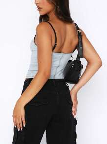 Women's Y2K Bow Slim Fit Cami Tops Sexy Mini Tie-Up Spaghetti Strap Vest Show Hook And Eye Tank Tops Camisole Summer Crop Tops Aesthetic Tops Streetwear Going Out Tops - Màu xanh lam - Xem 3