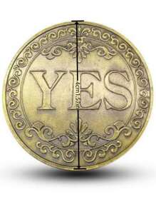 1/3件直径4厘米 是或否 做决定 纪念币 双面徽章 收集礼物 万圣节 玩魔术币 - 彩色 - 查看 4