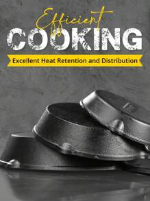 Kichly Pre‑Seasoned 3‑Piece Cast Iron Skillet Set [EXPRESS DELIVERY]– 15 Cm, 20 Cm & 25 Cm Pre‑Seasoned Fry & Sauté Pans With Natural Non‑Stick Finish, Oven‑Secure To 260 °C & Induction‑Ready Cookware For Indoor Hob, BBQ & Camping - Black - View 3