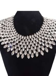 Cuier 1PC Gorgeous Crystal Glass Gemstone Big Necklace For Women Party Jewelry Wedding Shiny Rhinestone Collars - Handmade Necklace - View 2