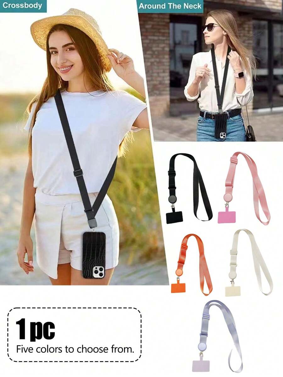 Mobile Phone Lanyard Neck Rope, Adjustable Detachable Diy Work Permit Rope Student Lanyard Anti-Loss Universal Rope, Adjustable Messenger Bag Lanyard With Detachable Universal Patch, Multifunctional Mobile Phone Lanyard, Mobile Phone Neck Strap And Shoulder Strap, Colorful Accessories (Multi-Color Optional). - Multicolor - View 1