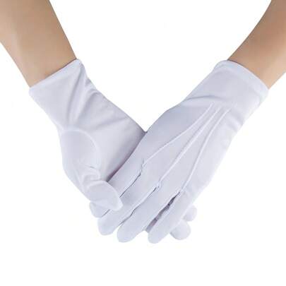 1 par de guantes de poliéster de unicolor, estilo casual de calle, adecuados para bodas, uso diario, actuaciones, todas las estaciones