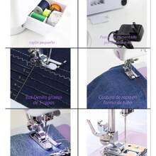Sewing Machine, Portable Handheld Sewing Machine 12 Types Of Stitches With Gadget Set, Dual-Use Electric Foot Pedal, Button Sewing, Zipper, Mini Sewing Machines - White - View 4