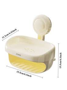 1 件双层壁挂式肥皂架，无需钻孔浴室肥皂盒，适用于浴室配件、肥皂盒、浴室存储和整理的储物收纳架 - 彩色 - 查看 13