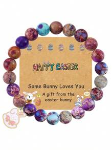 1pc Easter Day Gifts For Women Men , Christian Gifts For Friend Family, Rabbit Bunny Style Easter Catholic Religious Christian Jewelry - Natural Stone - View 9