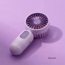 Mini Portable Fan  Cute Handheld Fan Battery Operated Lightweight Small Personal Fan With 3 Speeds And USB Rechargeable Eyelash Fan For Stylish Girl Kids Women Men Office Outdoor Travel Camping - Purple - View 2