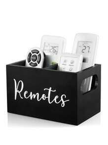 1 Remote Control Holder Storage Wooden Box, TV Remote Control Holder, Remote Control Storage Box For Table, Wooden Remote Control Box For Bedside Table, Bedside Storage Box, Coffee And Tea Bag Storage Decoration Box, Wooden Compartment Storage Box