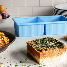 Silicone Freezer Tray For Soup Ice Cubes: 2-Cup Freezing Tray With Lid For Meal Prep - 2Pack Silicon Soup Portion Freeze Tray Make Stock Souped Ice Cube - Blue - View 4