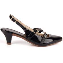 Women's Slingback Low Heel Black Patent Leather Shoe – Elegance And Comfort For Everyday Life! - 黑色 - 查看 2