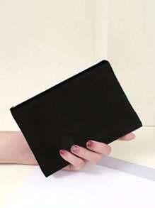 Bolsa con cremallera de lona en blanco y negro y caqui negro - Bolsa de cosméticos en blanco y negro, caqui negro, estuche para lápices, bolsa de almacenamiento pequeña para cosméticos y bricolaje, para artículos de tocador y papelería, almacenamiento de cables de datos, bolsa de lona multifuncional, bolsa escolar con graffiti pintado a mano, adecuada para el hogar, la escuela, los viajes y el almacenamiento diario