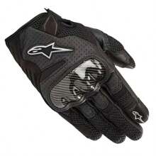 Alpinestars Moto Alpines SMX-1 AIR V2 越野摩托车摩托车赛车触摸屏皮革碳纤维摩托手套 - 黑色 - 查看 3