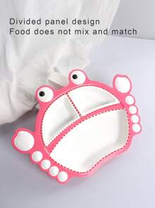 1pc Baby Crab Shaped PP Material Divided Plate, Food Categorized, Suitable For Toddlers Learning To Eat