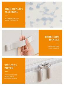 1 PIEZA Bolsa de almacenamiento debajo de la cama con cremallera para el hogar, bolsa de almacenamiento de tela plegable para ropa, mantas, almohadas, bolsas de almacenamiento grandes para mantas y ropa, contenedor de almacenamiento debajo de la cama con ventanas transparentes, decoración festiva, decoración de habitación, decoración del hogar, decoración de dormitorio - Blanco - Ver 8