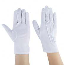 1 Cặp Găng tay Polyester phong cách đường phố đơn sắc, thích hợp cho đám cưới, mặc hàng ngày, biểu diễn, mọi mùa - trắng - Xem 3