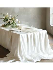 1PC Luxury Satin Tablecloth Glittering Rectangular Fabrics Of Various Colors Perfect For Weddings, Ceremonies, Festivals And Birthday Parties Multifunctional Dining Table Layout | Elegant Tablecloth | Tablecloth