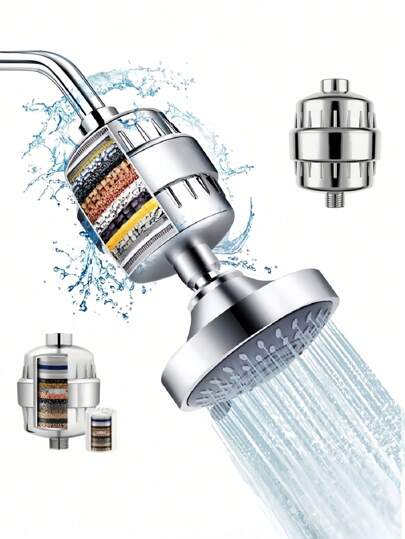 淋浴过滤器 - 淋浴头过滤器，用于硬水，软化淋浴水，享受健康清爽的沐浴 - 减少皮肤干燥瘙痒，去头皮屑 - 促进头发生长，滤芯家居浴室装饰秋季装饰浴室配件