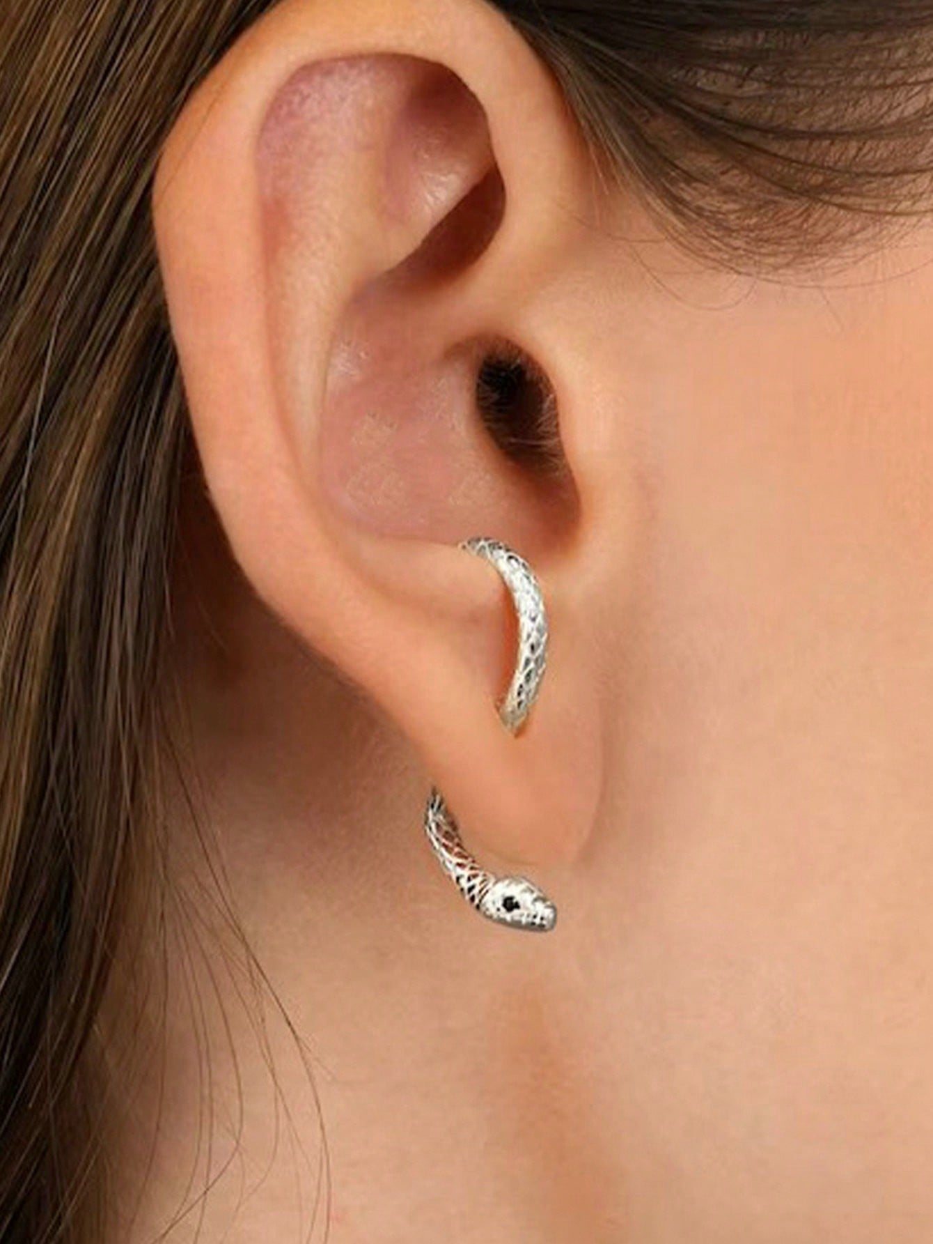 1 Paio Di Orecchini A Forma Di Serpente In Rame Personalizzati, Diversi Modi Di Indossarli, Gocce Per Le Orecchie Da Donna Minimaliste E Alla Moda