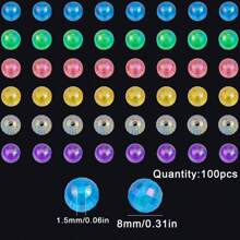 100pcs 8mm Mixed Color AB Faceted Round Acrylic Beads, For Jewelry Making DIY Bracelets Necklaces Phone Charms Crafts