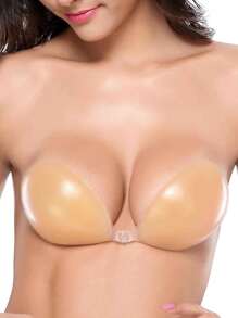 1 件装女士无肩带自粘隐形胸罩提升胶带，适用于连衣裙、内衣、大胸围和小胸围，加厚硅胶防凸起可重复使用乳头贴 - 杏色 - 查看 2