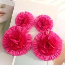 1 对全新夏季海滩度假拉菲草手工编织高端百搭耳环 - 拉菲草 - 查看 4