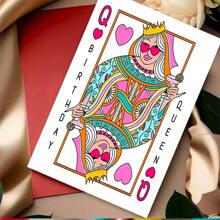 Funny Birthday Cards, Queen Of Hearts Birthday Cards, Stylish Birthday Cards With Envelopes For Mom, Girlfriend, Sister, Daughter, Unusual Things, Cute Aesthetic Items - Multicolor - View 3