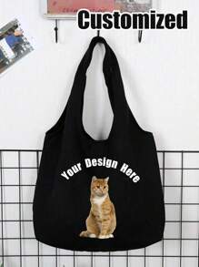 1PC Custom Pet Photos Shoulder Bags, Unique Gifts For Dog Owners, Pet Dog Lovers, Veterinarian, Animal Rescue, Birthday Present With Funny Puppy,For Graduate, Teen Girls, Freshman, Sophomore, Junior & Senior In College, University & High School,Travel Back To School,Weddings,Birthdays,Beaches,Holidays,Personalized Gift Bag,Gift For Pet Mom , Valentine's Day - Multicolor - View 2