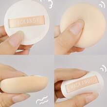 3Pcs Powder Puff, Triangle+Square+Round Dual Use Powder Puff, Soft Velvet Powder Puff For Flawless Makeup Finish, Powder Puffs For Pressed Powder