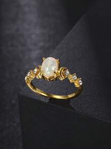 1 件时尚创意奢华闪亮独特波西米亚风格订婚/结婚戒指，适合日常佩戴 - 彩色 - 查看 2