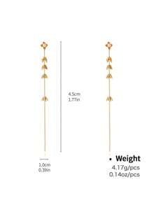Retro Long Style, Long Water Droplet Tassel, Ear Line Flower, Earrings With Simple Snowflake Leaves, Fashionable And High-End Feel, Elegant And Handmade Accessories, Ladies' Daily Party Accessories, Fashionable Jewelry, Best Friend Gifts