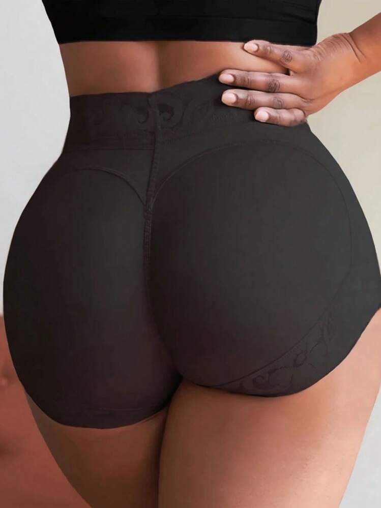 1pc Women's Slimming Tummy Control Shorts Butt Lifter Body Shaper With Drop Glue And Anti-Slip Design, Suitable For Multiple Occasions Such As Daily Wear - Black - View 1