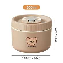 Portable 304 Stainless Steel Thermal Lunch Box With Cutlery&Lunch Bag, Cute Capybara Pattern Leak Proof Bento Box, Microwave Safe&Hot Water Heating, Insulated Anti Scalding Lunch Container, Reusable Fruit Salad Food Storage Container, Suitable For Student And Adult Use In School, Office, Outdoor Camping, Picnic, Travel