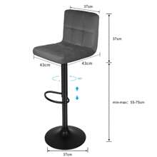 Barhocker 2er Set Barstühle  , Höhenverstellbar, Drehstühle, Küchenstühle mit Rückenlehne und Fußstütze, Robuster Metallrahmen, gemütliche PU weiche Sitzfläche