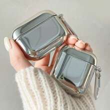 兼容 1/2 蓝牙耳机保护壳，时尚电镀 Pro 3 保护套，TPU 软壳兼容 AP 4 - 銀色 - 查看 10