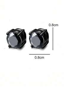 2pcs Fashionable Minimalist Single Black Magnet Stud Earrings For Men, Suitable For Daily Wear And Occasions