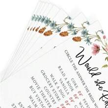 41 pièces, Jeu de douche nuptiale imprimé pour fête - 4 jeux et activités amusants pour 20 invités, impression recto-verso, comprend le bingo, le symbole, le marié et la mariée disent, vient avec des cartes de réponse