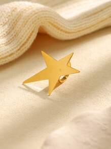 1 件时尚五角星戒指，不对称光滑星形极简主义配饰，适合日常佩戴和节日礼物