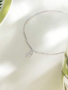 1PC S925 Sterling Silver Bracelet 26 Initial Letters A-Z Bracelet For Bestie Women Girls Daily Dressing Up Gift For Mom, Sisters, Girlfriend, Christmas Gift - Silver - View 4