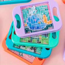 12pcs Cartoon Maze Game Toys Balance Ball Patience Game Toys Handheld Rolling Ball Maze Game Toys (Random Colors)