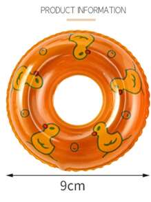 5/10pcs Summer Pool Inflatable Toy Floating Water Duck Donut Printed Inflatable Swimming Ring For All Kinds Of Pool Play