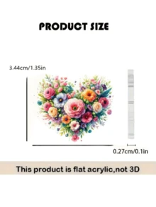 1 对 2D 亚克力心形花耳环，不锈钢挂钩，优雅的派对配饰，适合圣诞节/情人节/母亲节/婚礼，女士时尚吊坠耳环，适合所有季节、妈妈、母亲、母亲节、礼物